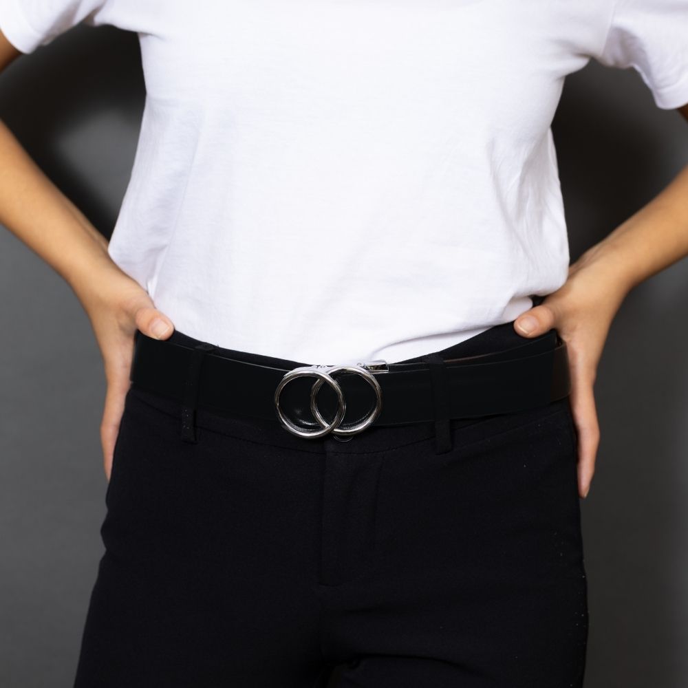 Automatikgürtel - Vegan Black x Silver Loop