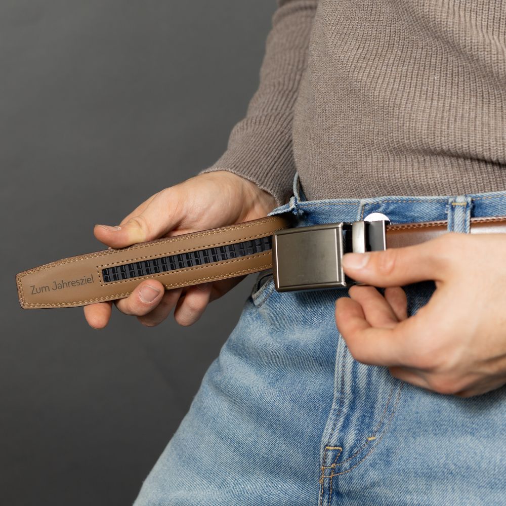 Automatikgürtel - Mocha Brown x Pure Silver