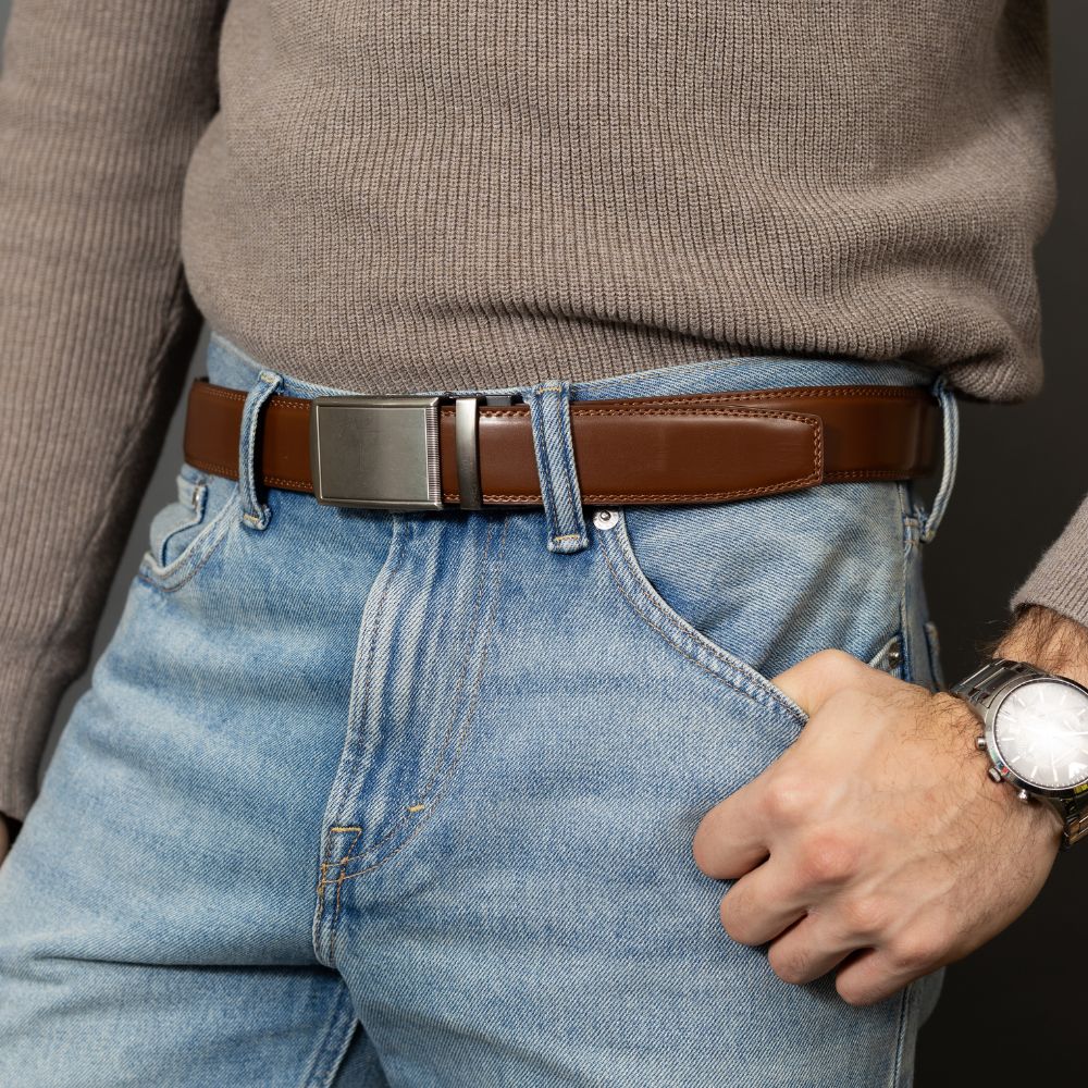 Automatikgürtel - Mocha Brown x Pure Silver