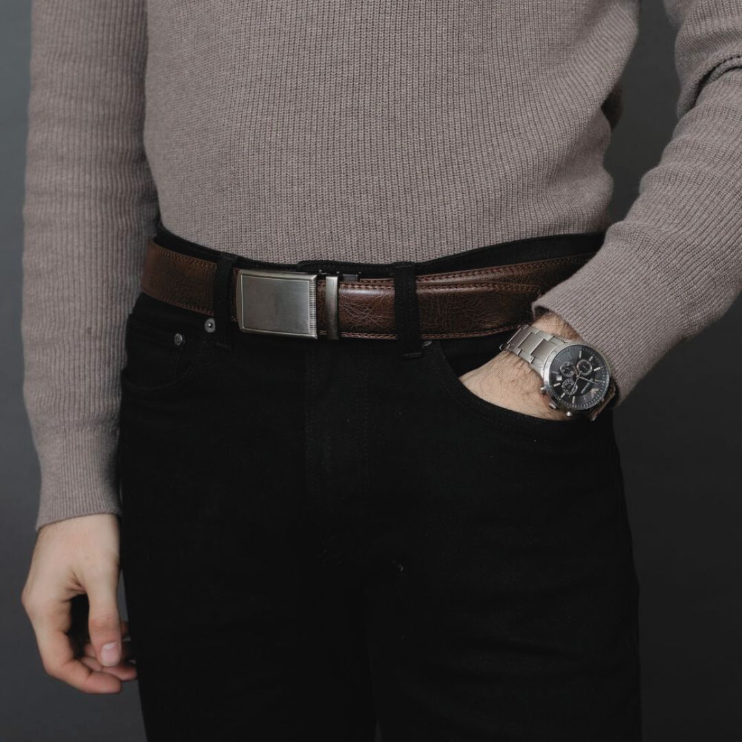 Automatikgürtel - Classic Brown x Pure Silver