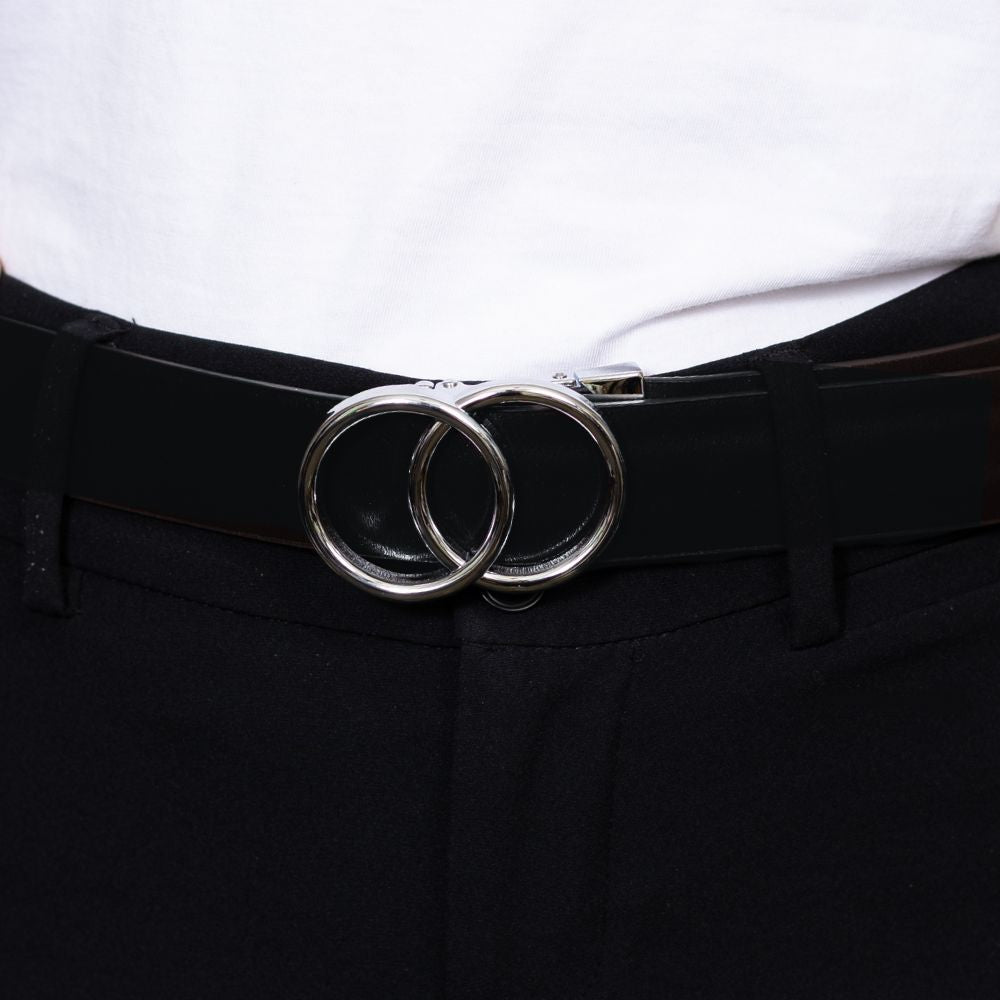 Automatikgürtel - Vegan Black x Silver Loop