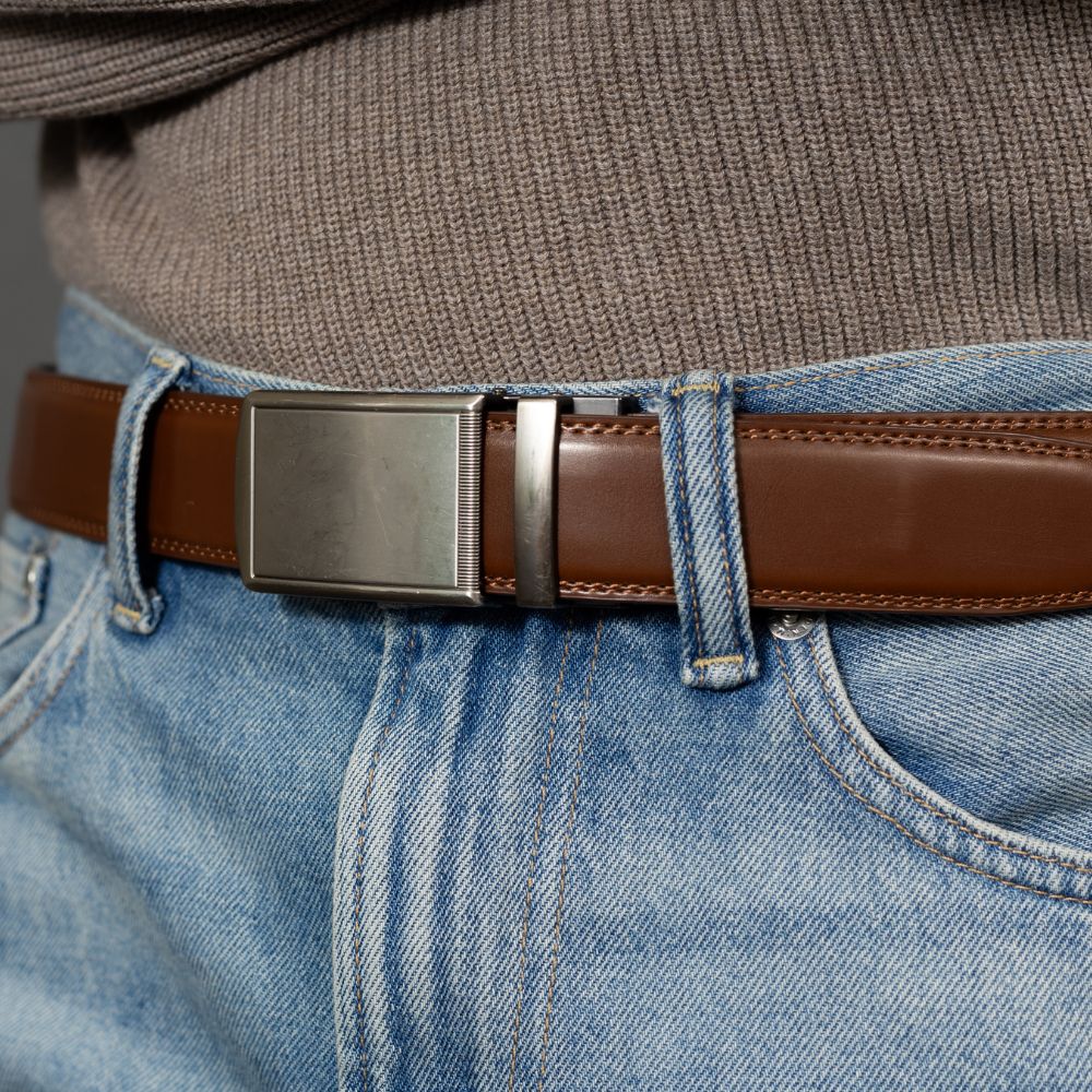 Automatikgürtel - Mocha Brown x Pure Silver
