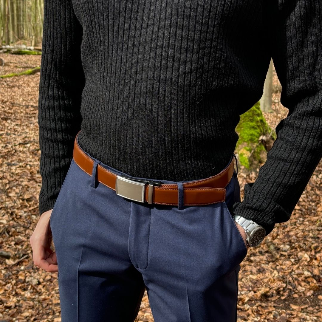 Automatikgürtel - Mocha Brown x Pure Silver